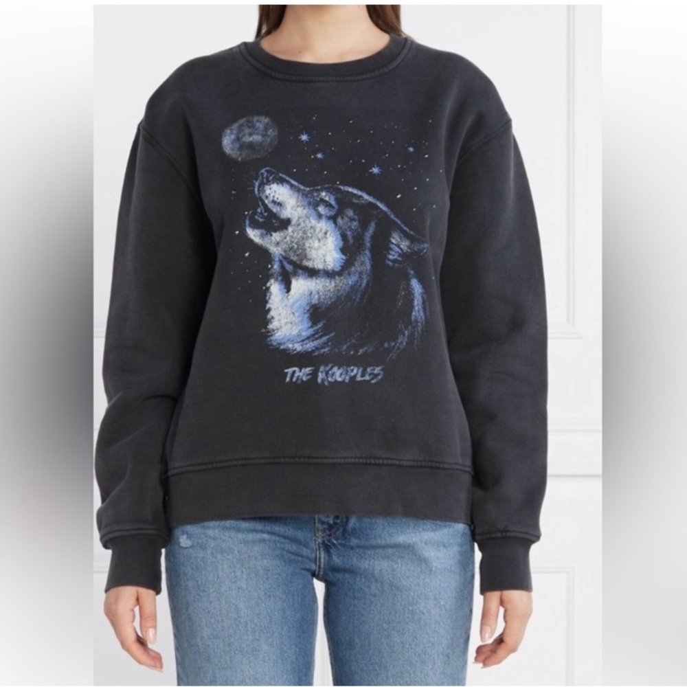 The Kooples wolf seriography crewneck sweatshirt whimsigoth twilight vibes XS M